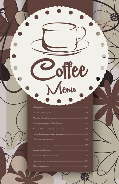 Menu pour café — Image vectorielle