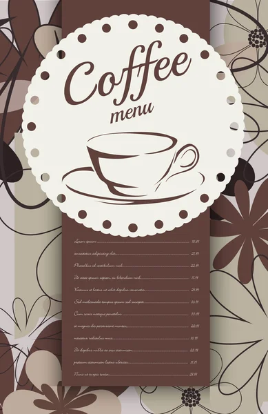 Menü für Kaffeehaus — Stockvektor