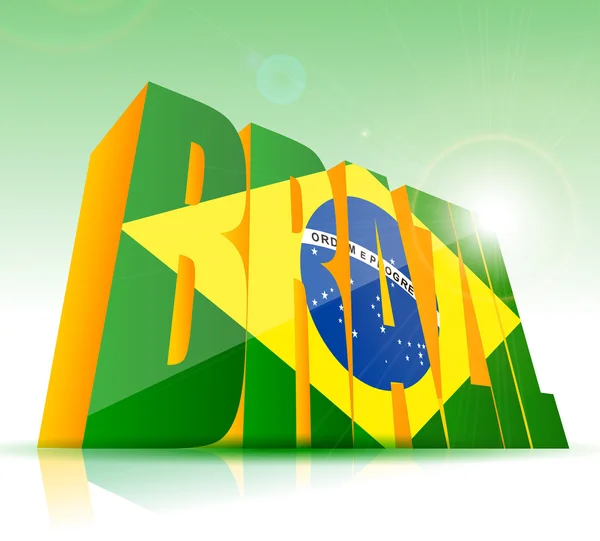 Vetor Brasil Palavra Texto Bandeira —  Vetores de Stock