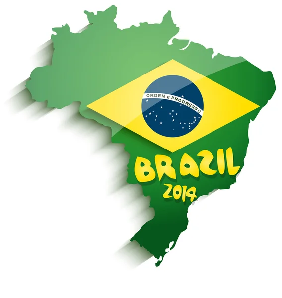 Mappa Brasile 2014 — Vettoriale Stock