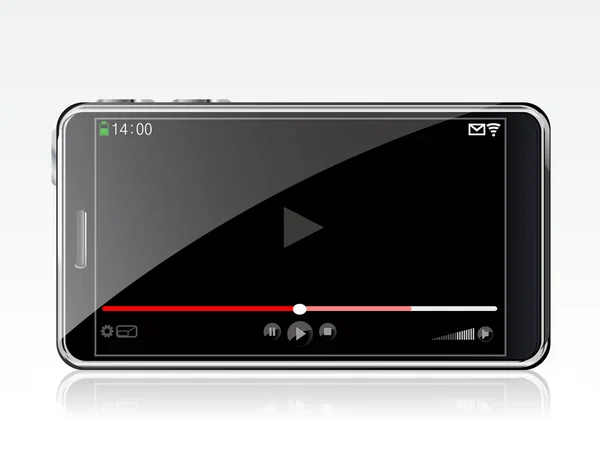 Smartphone mit Videoplayer — Stockvektor