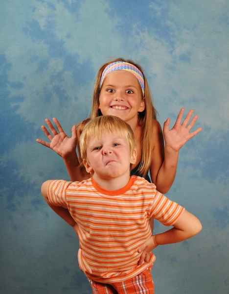 Teasing children portrait — Stock Photo, Image