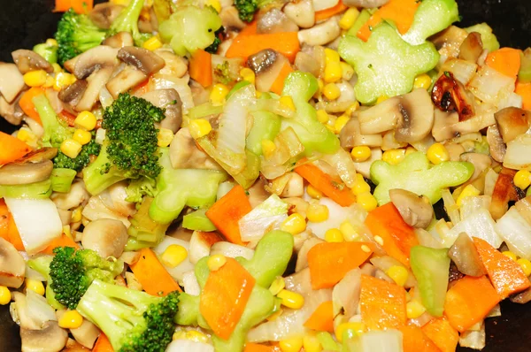 Frying vegetables background — Stock Photo, Image