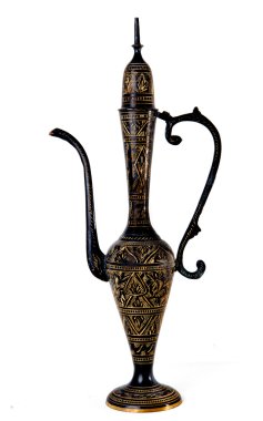 Antika pirinç kabartma vazo