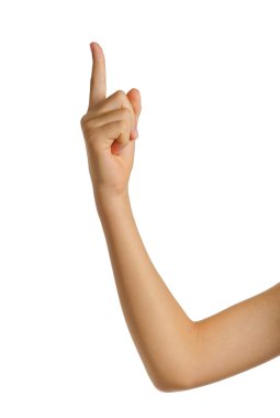 Kadın eli beyaz arkaplanda