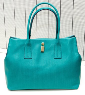 Beyaz arka plan üzerinde izole deri çanta