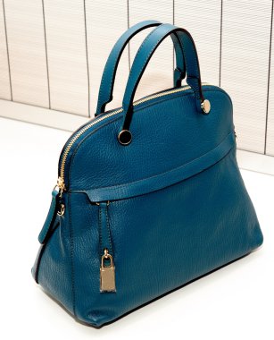 Beyaz arka plan üzerinde izole deri çanta