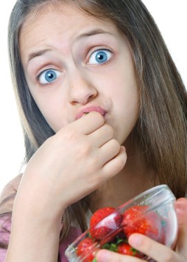 meyve, meyve ile kız çocuk