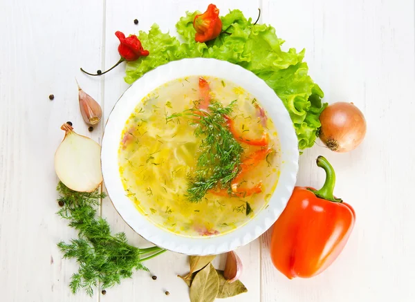 Zupa z kurczaka z warzywami — Zdjęcie stockowe