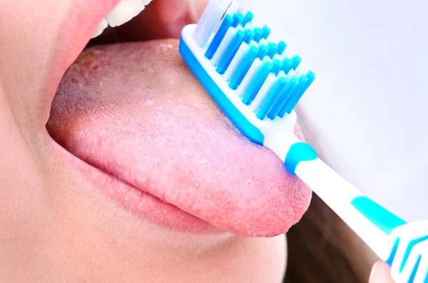 Lavarsi i denti — Foto Stock