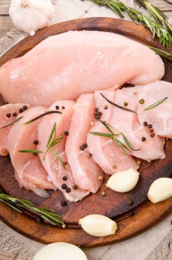 Çiğ tavuk göğsü filetosu.