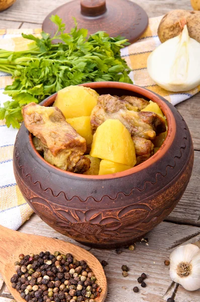Potatoes with meat — Stock Photo, Image