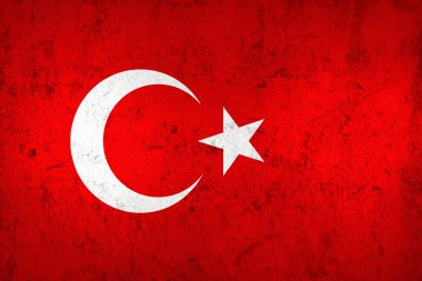 Grunge kirli ve yıpranmış Türk bayrağı