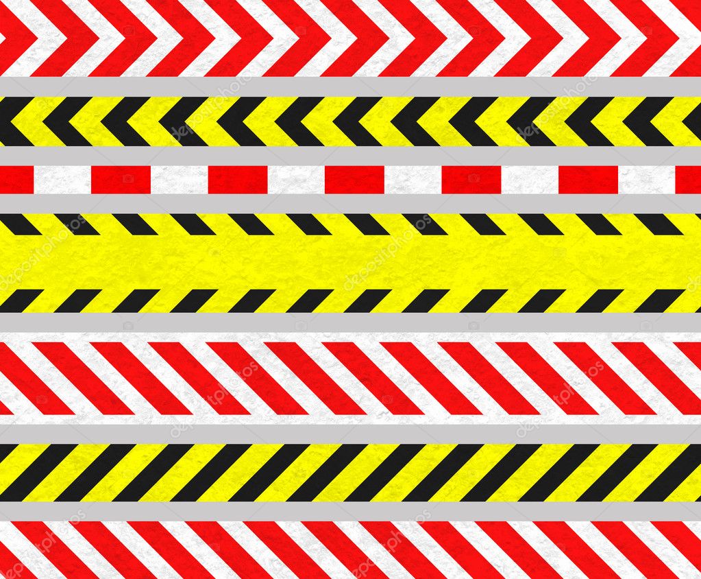 Set of Caution Tapes and Warning Signs, SEAMLESS Stripes