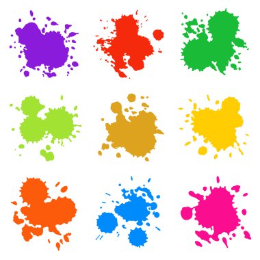 set üzerinde beyaz izole renkli arka damla