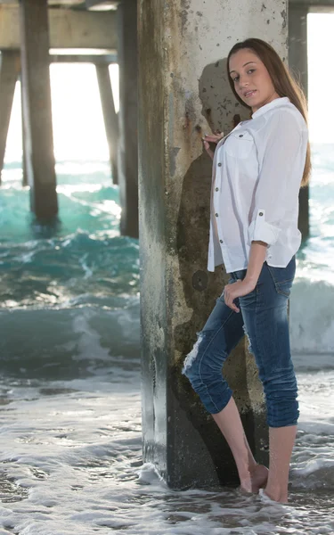 Pretty model in an americana outfit. — Stock Photo, Image