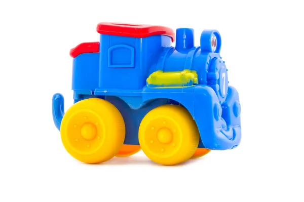 Toy a plastic nursery, a steam locomotive of bright shades.3 — Stock Photo, Image