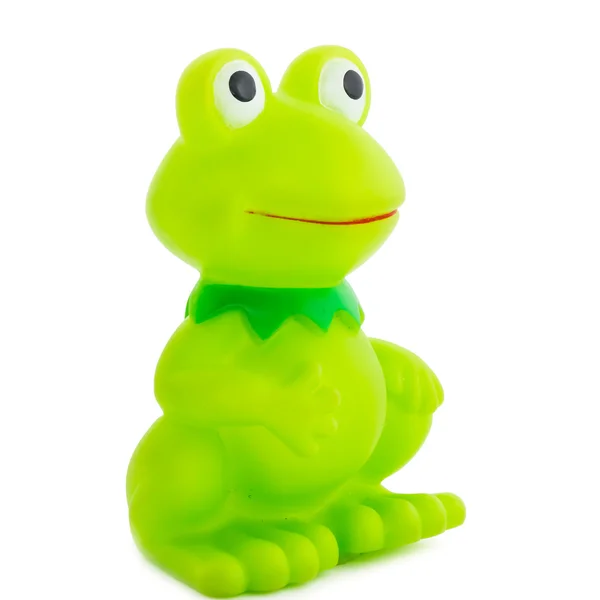 The toy Cheerful green frog smiles.4 — Stock Photo, Image