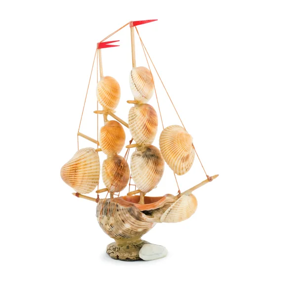 Souvenir, sailing vessel from cockleshells. Stock Picture