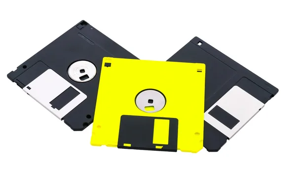 Three diskettes, floppy disks. — Stock Photo, Image