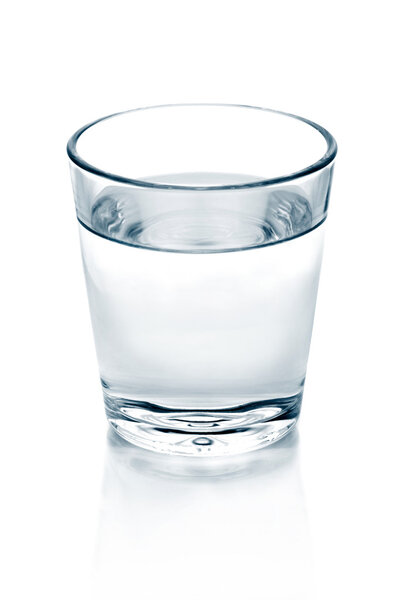 Glass of water isolated on white