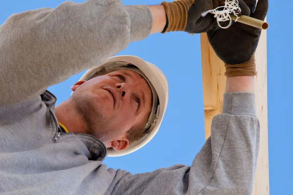 Auténtico trabajador de la construcción — Foto de Stock