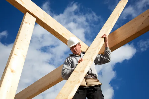 Auténtico trabajador de la construcción — Foto de Stock