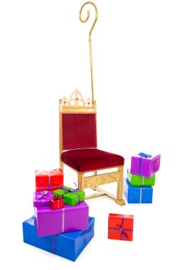 sinterklaas hediyeler ile sandalye