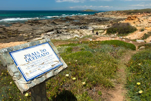 Turistická značka pobřeží Portugalska — Stock fotografie