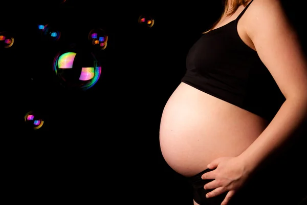 Břicho těhotné ženy — Stock fotografie