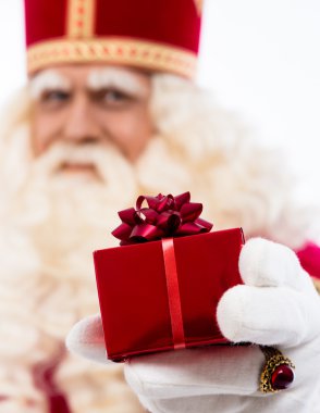 Sinterklaas showing gift clipart
