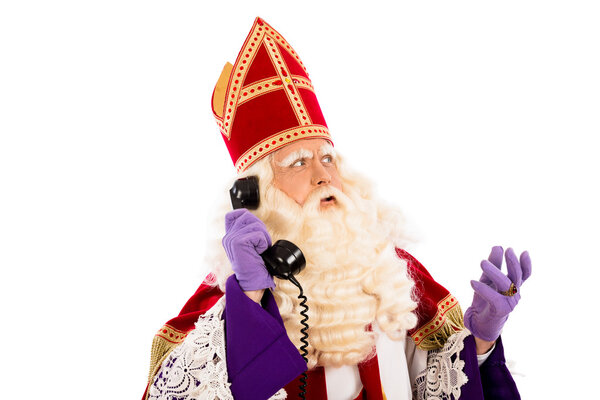 Sinterklaas with telephone