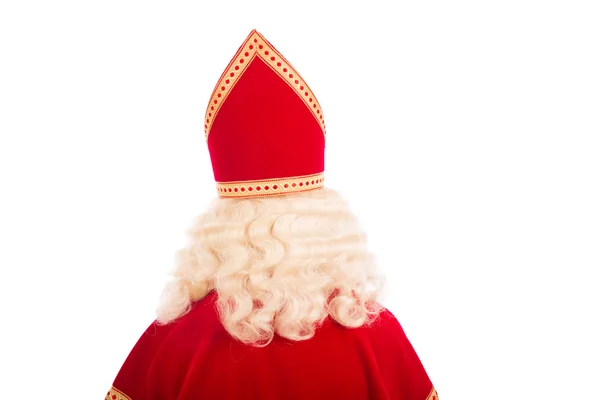 Back of Sinterklaas on white background — Stock Photo, Image