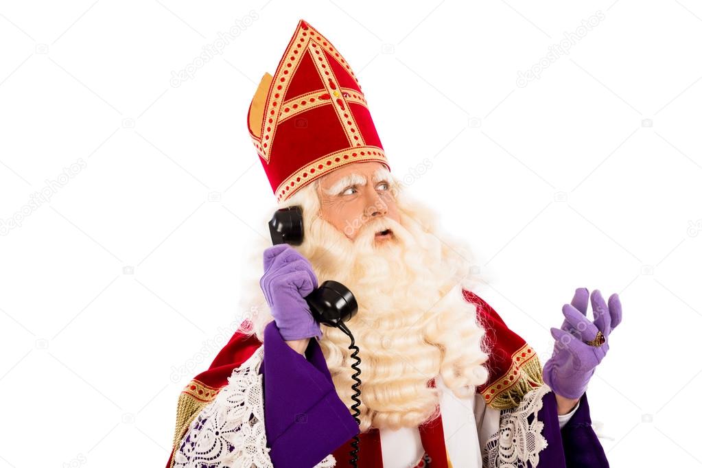 Sinterklaas with telephone