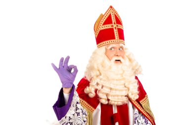 beyaz zemin üzerinde mutlu sinterklaas