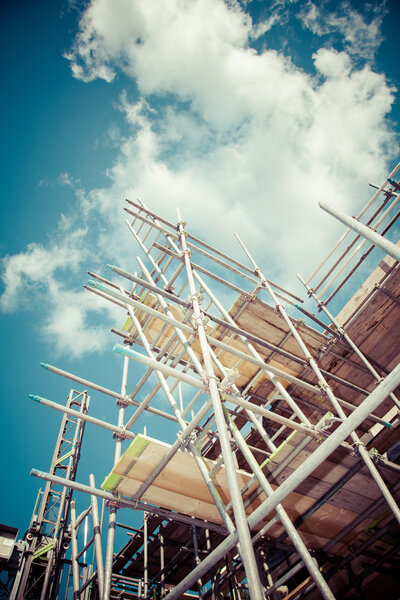 Scaffolding on a building site