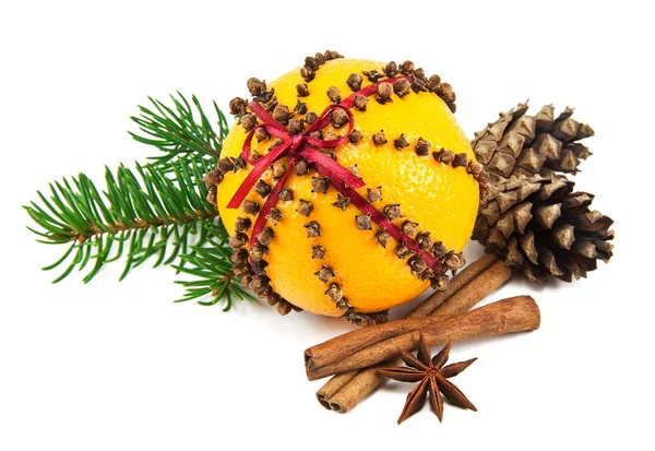 Christmas clove and orange pomander — Stock Photo, Image