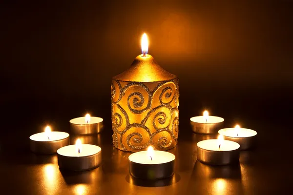 Closeup κάψιμο των κεριών — Φωτογραφία Αρχείου