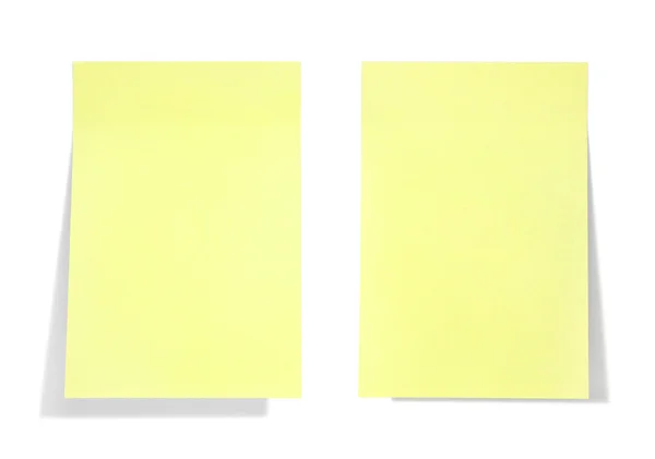 Yellow sticky note with shade on white — Stock Photo, Image