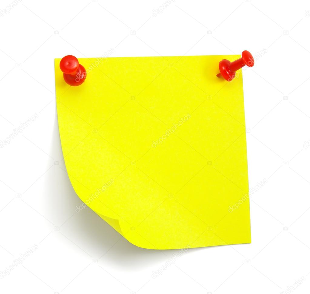 yellow sticky note with shade on white