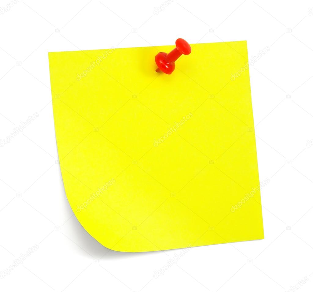 Yellow sticky note with shade