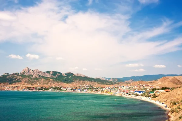 Summer landscape with mountains and sea. — Stock Photo, Image