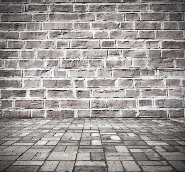 Gamla grunge brick wall interiör — Stockfoto