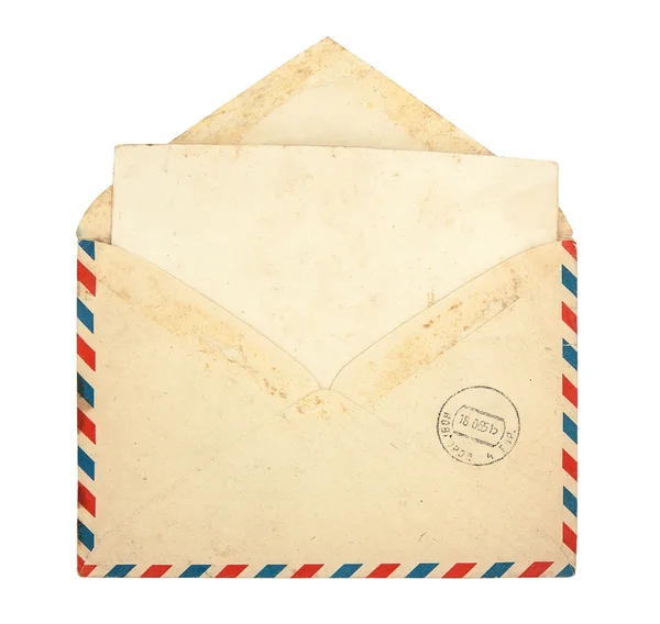 Old envelope with blank card — Stock Photo, Image