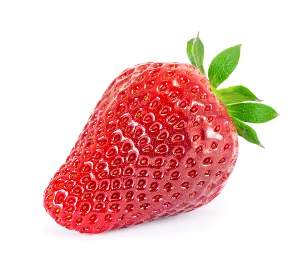 Erdbeere mit Blättern — Stockfoto