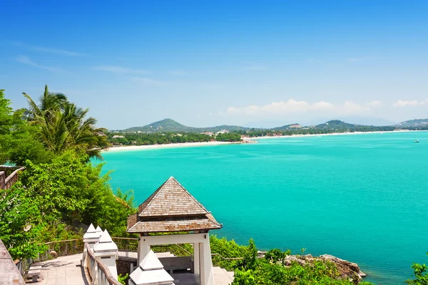 Widok z plaży chaweng, koh samui, Tajlandia — Zdjęcie stockowe