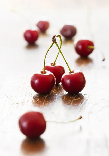 Cerezas rojas frescas — Foto de Stock