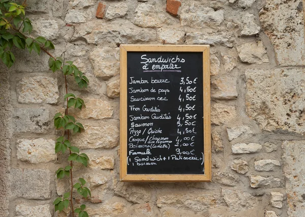 Menu board — Stock Photo, Image