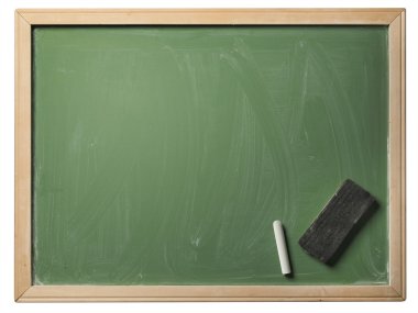 Beyaz arka plan üzerinde izole okul yazı tahtası