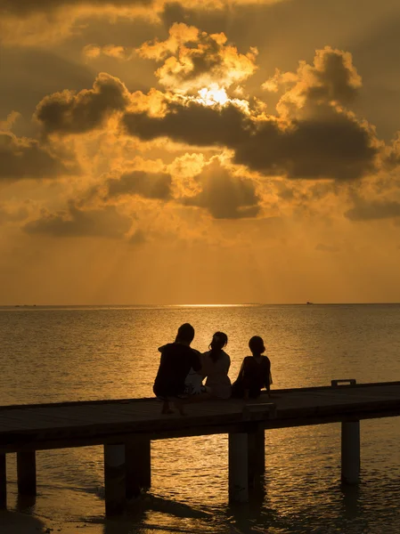 Amigos al atardecer —  Fotos de Stock